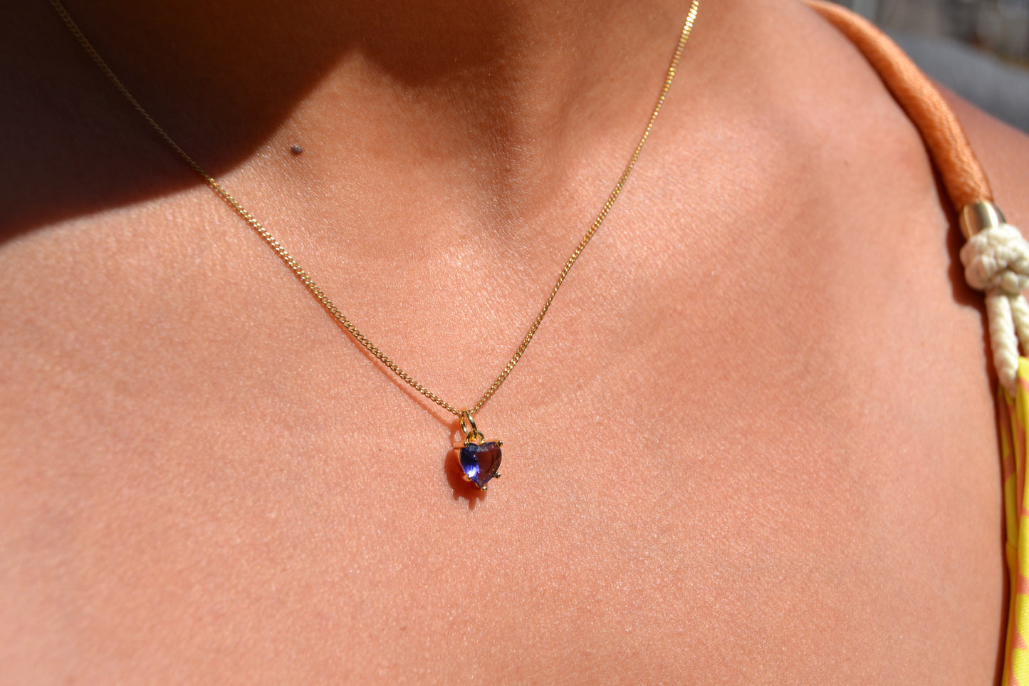 Purple Heart Gemstone Necklace