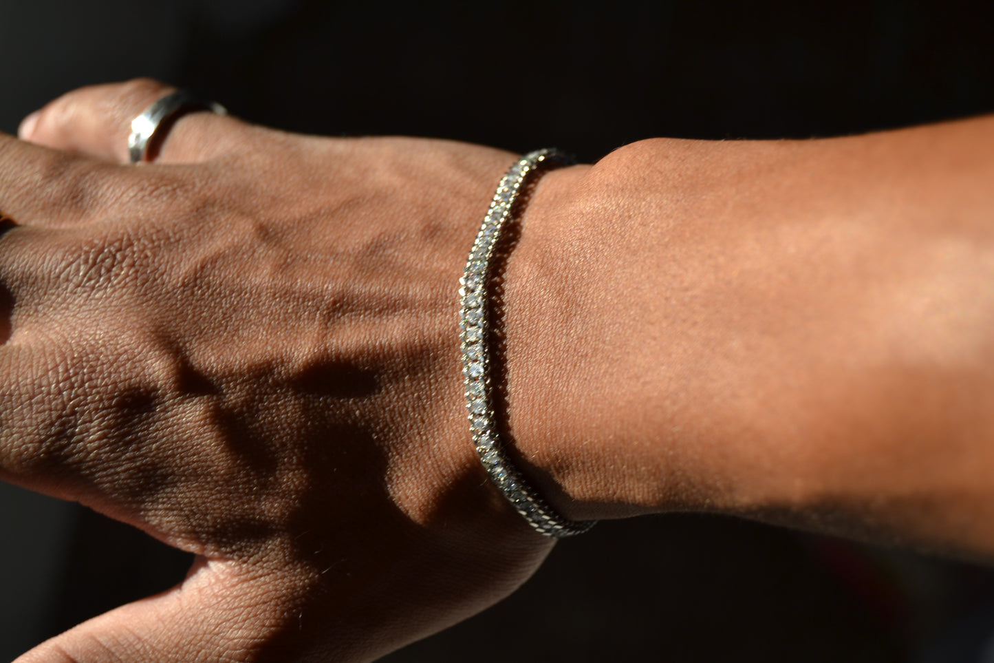 Men's Silver Tennis Bracelet