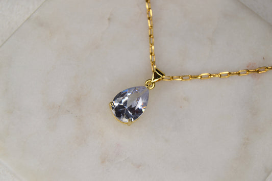 Aurora Teardrop Crystal Necklace
