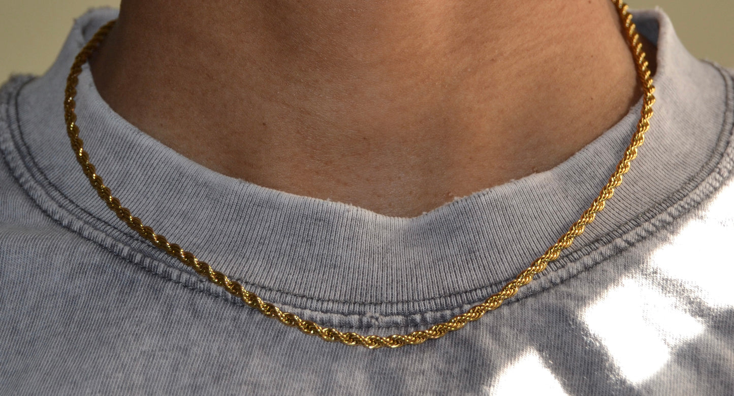 Men’s 3mm Gold Rope Chain
