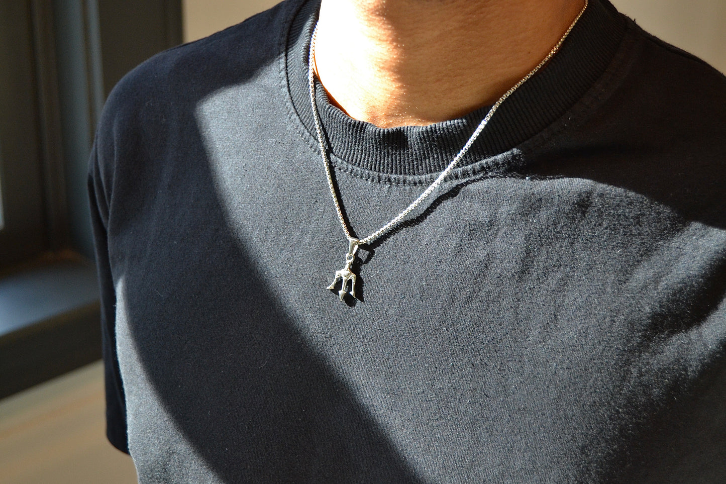 Men's Silver Trident Pendant