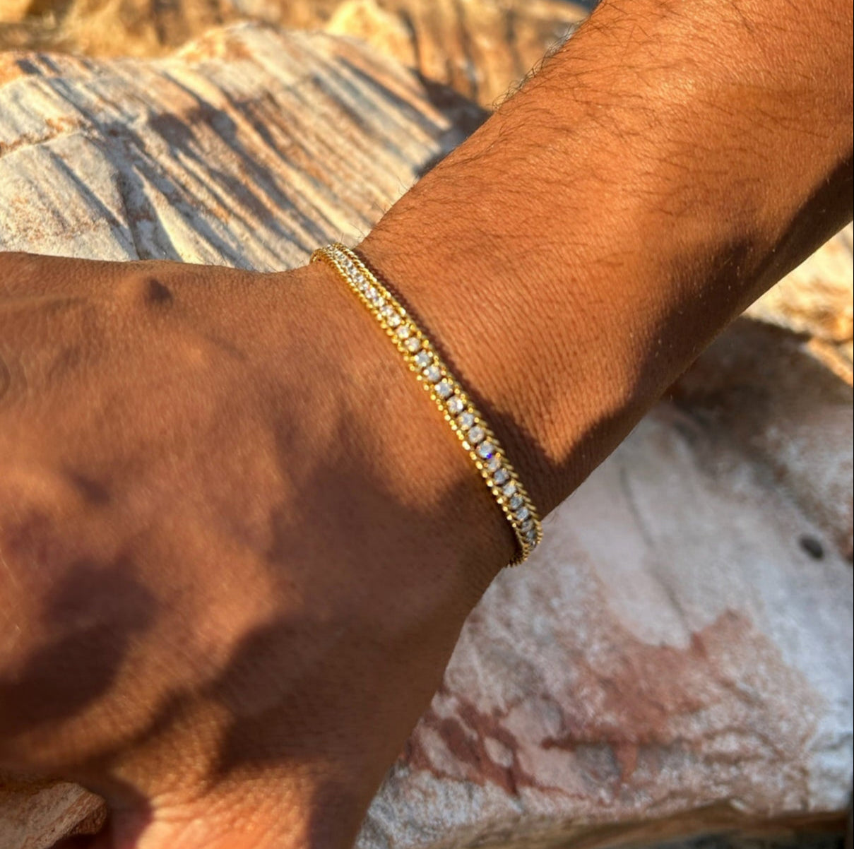 Men's Gold Tennis Bracelet