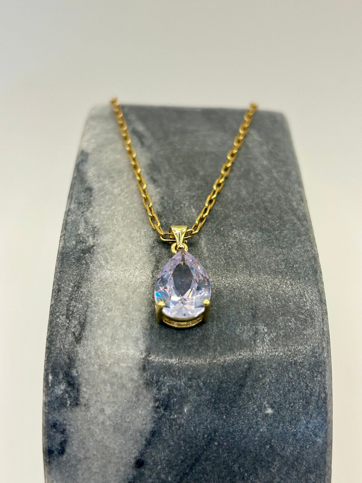 Aurora Teardrop Crystal Necklace