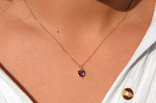 Purple Heart Gemstone Necklace