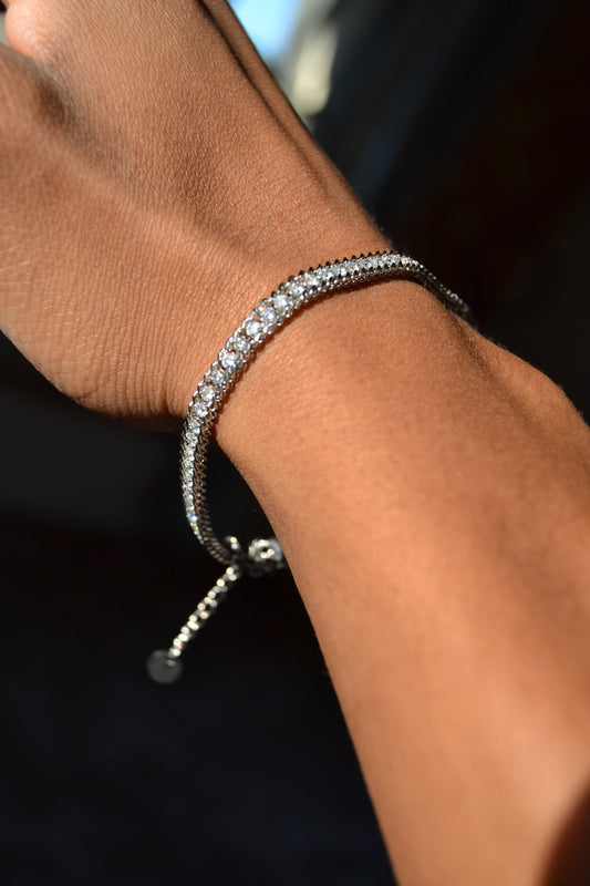 Men's Silver Tennis Bracelet