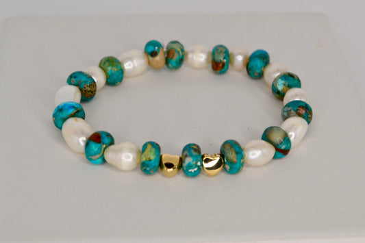 Pearl and jasper bracelet