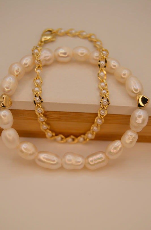 18k Gold & Pearl set