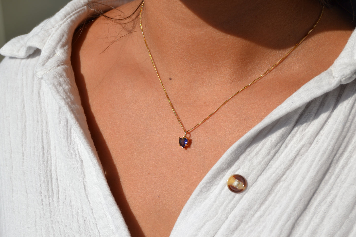 Purple Heart Gemstone Necklace