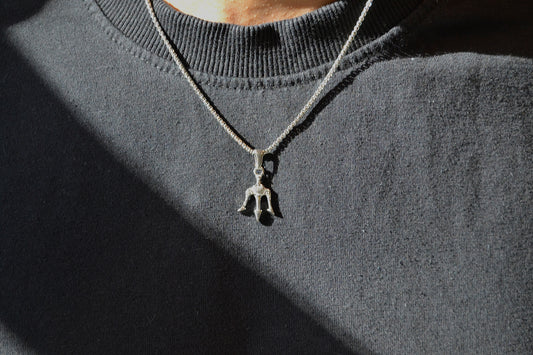 Men's Silver Trident Pendant